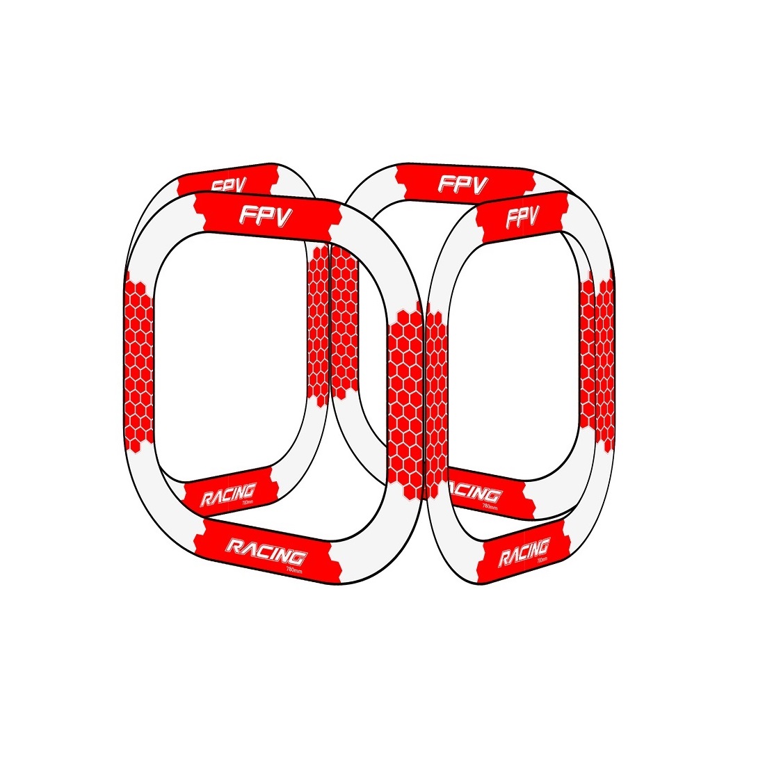780mm FPV Racing Gate Goal Wit - Drone Racing Flag ulasan dan harga